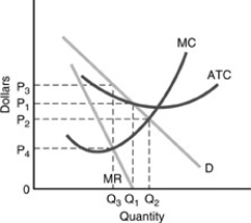   -Use the above figure. The profit-maximizing output will be A)    . B)    . C)    . D) None of the above are correct.