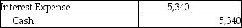 On January 1,2017,Agee Company issued $89,000 of five-year,8% bonds when the market interest rate was 12%.The issue price of the bonds was $64,401.Agee uses the effective-interest method of amortization for bond discount.Semiannual interest payments are made on June 30 and December 31 of each year.Which of the following is the correct journal entry to record the first interest payment? (Round all amounts to the nearest whole dollar. )  A)    B)    C)    D)   