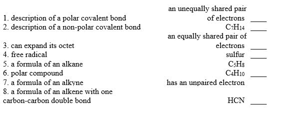 Match the following:  <div style=padding-top: 35px> 