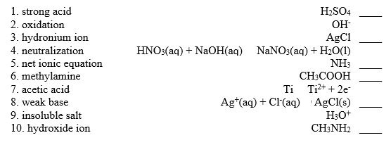 Match the following: