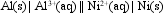  The value of E<sup> \circ </sup><sub>cell</sub> for the cell shown below is + 1.41 V.    What is the value of E<sub>cell</sub> at 25<sup> \circ </sup>C if the concentration of Al<sup>3+</sup>(aq)  is 0.050 M, and of Ni<sup>2+</sup>(aq) , 2.0 M? A)  +1.34 V B)  +1.38 V C)  +1.41 V D)  +1.44 V E)  +1.48 V 