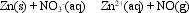 Balance the following redox equation.    The oxidation process is clearly