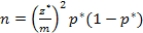 The level C confidence interval for a proportion p will have a margin of error approximately equal to a specified value m when the sample size satisfies   .What does the p<sup>*</sup> represent? A) A guessed value of p B) A guessed value of<sub> </sub> <sub> </sub>   C) The true value of<sub> </sub> <sub> </sub>   D) The true value of p