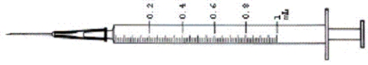 Order: Morphine 8 mg subcut q4h prn for pain Available:    a.How many milliliters will you administer? _____ mL b.Shade in the dosage on the syringe.   