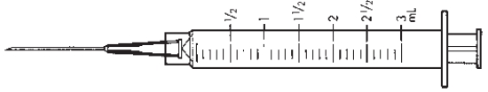 Order: Fentanyl 0.05 mg IV stat Available:    a.How many mL will you administer? _____ mL b.Shade in the dosage on the syringe.   