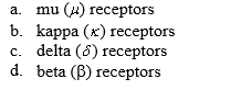 Morphine,codeine,and fentanyl act as agonists primarily at _____,producing euphoria,respiratory depression,pupil constriction,constipation and physical dependence.  <div style=padding-top: 35px> 