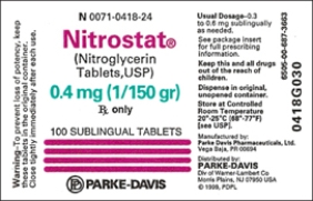 Ordered: Nitrostat 0.4 mg SL stat,for a patient with chest pain. Available:    A)What is the apothecary equivalent unit of measurement, as shown on the label, for 0.4 mg? B)What instructions must the nurse give the patient before administering a tablet by this route? 