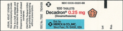 Ordered: dexamethasone 500 mcg PO bid,for a patient with a severe inflammatory condition. Available:    A)What is the trade name for this medication? B)What concentration is provided? How many tablets will the nurse prepare? C)Estimated dose: D)DA equation: E)Evaluation: 