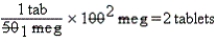 a.Synthroid b.Estimate: 2 tablets (50 mcg   2 = 100 mcg) c.Tablet =    d.Equation is balanced.Estimate supports answer.