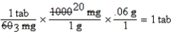 a.Estimate: same; 1000 mg = 1 g b.DA verification: # of tabs:    c.Evaluation: Equation is balanced,estimate supports answer.