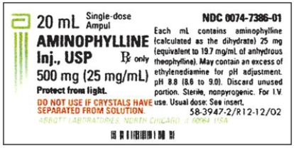 Directions: Calculate the IV medication and infusion rates.Use a calculator for safe dose range calculations,multiplication,and long division as desired.Verify results using DE-style equations where requested.If the order is unsafe,do not proceed with the math.Label answers. Ordered: aminophylline IV infusion,for a patient with asthma. Infusing: aminophylline at 33 mL per hr Available: IV of 500 mL of D<sub>5</sub>W with the contents of the vial shown here Patient's weight: 110 kg    The nurse has withdrawn 20 mL of D<sub>5</sub>W and added the medication to make a total volume of 500 mL. How many milligrams of aminophylline is the patient receiving per hour?  A)DA equation: B)Evaluation: 