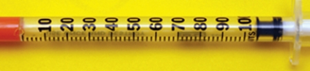 Ordered: insulin glargine 28 units subcut at bedtime daily    A)What is the concentration in units per milliliter? B)Mark the dose on the syringe.    C)Is this a rapid-, intermediate-, or long-acting insulin? D)What is the major difference between insulin glargine and other insulins? 