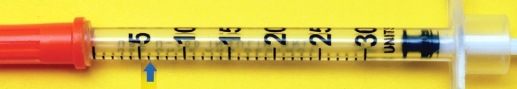 a.    b.Rapid c.Patients with impaired vision benefit from using this syringe.Doses can be read more easily.