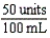 a.Estimate: The concentration is    or 2 mL for each unit; therefore,the flow rate estimate is 8 mL per hour. b.    c.Equation is balanced.Estimate supports answer.Only mL per hour remain. d.Regular insulin products and insulin lispro (Humalog)may be administered intravenously.Intermediate,long-acting,mixed insulins,and insulin aspart (NovaLog)cannot be administered intravenously due to additives.