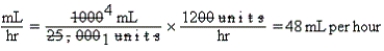 a.    b.Equation is balanced.Only hours and minutes remain. c.    d.Equation is balanced.Only mL per hour remain.