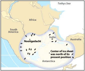 In South America,most of the glacial striations observed on the rocks are oriented _______.   