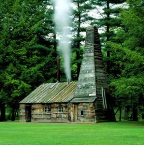The first oil well,shown in the photograph,was drilled in _____.   A) Saudi Arabia B) Pennsylvania C) Texas D) Oklahoma E) Iran