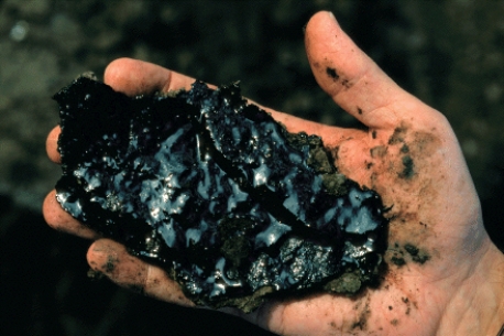 The largest tar sand deposits with rock such as shown in the photograph,are in _____.   A) Saudi Arabia B) Alaska C) Alberta D) Montana E) Vancouver