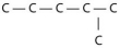 Three or four of the following illustrations depict different structural isomers of the organic compound with molecular formula C₆H₁₄. For clarity, only the carbon skeletons are shown; hydrogen atoms that would be attached to the carbons have been omitted. Which one, if any, is NOT a structural isomer of this compound? A)    B)    C)    D)    E) Each of the illustrations in the other answer choices depicts a structural isomer of the compound with molecular formula C₆H₁₄.