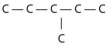 Three or four of the following illustrations depict different structural isomers of the organic compound with molecular formula C₆H₁₄. For clarity, only the carbon skeletons are shown; hydrogen atoms that would be attached to the carbons have been omitted. Which one, if any, is NOT a structural isomer of this compound? A)    B)    C)    D)    E) Each of the illustrations in the other answer choices depicts a structural isomer of the compound with molecular formula C₆H₁₄.