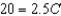 <strong>Suppose a cup of coffee at the campus coffee shop is $2.50 and a cup of hot tea is $1.25.Suppose a student's beverage budget is $20 per week.What is the algebraic expression of the budget?</strong> A) B) C) D)