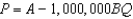 <strong>In Homogenia everyone is the same.Demand for apples is P = A - Bq for each of its 1 million citizens.Market demand for apples in Homogenia is given by the equation</strong> A) B) C) D)