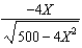 Suppose goods X and Y are produced along a production possibilities frontier 4X<sup>2</sup> + Y<sup>2</sup> = 500 and they are perfect substitutes such that U = X + Y.The slope of the production possibilities frontier is   .How much Y should be produced? A)  0 B)  5 C)  10 D)  20