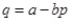 Consider the linear demand curve   This demand curve will have a price elasticity of demand of -1 when price is equal to:​ A) ​   B) ​   C) ​   D) ​  
