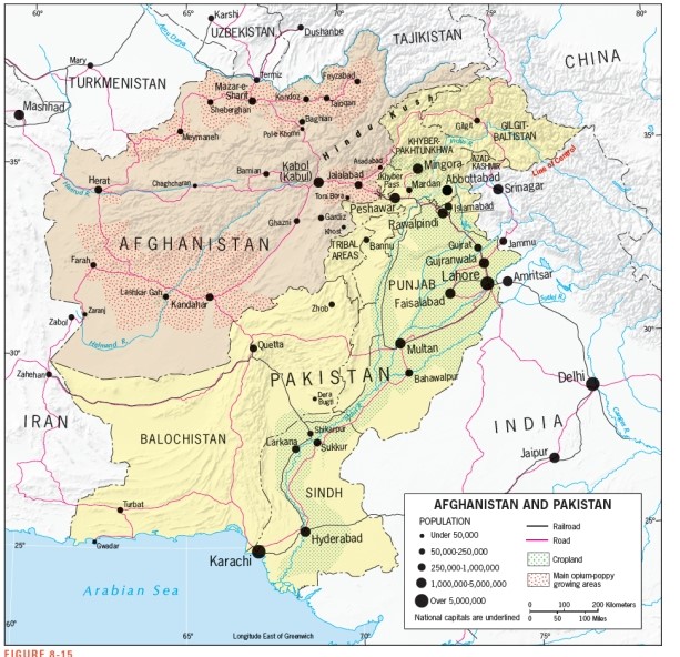 According to Figure 8-15,Pakistan's current capital is smaller in population size than its former capital,Karachi.   