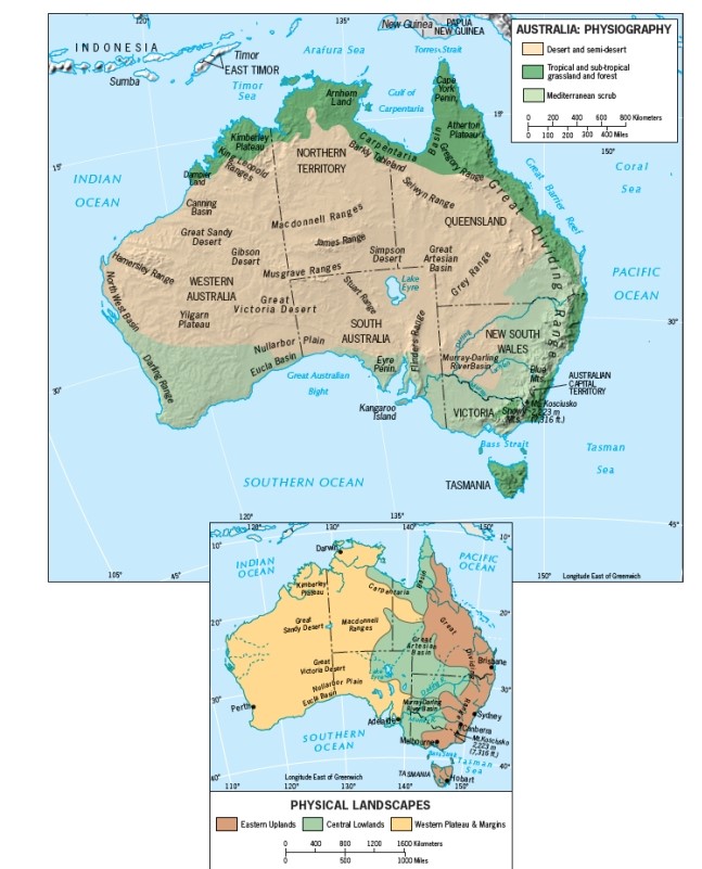 Figure 11-3 shows that the body of water found near 40° South latitude is ___________.   A)  the Indian Ocean B)  the Pacific Ocean C)  the Austral Ocean D)  the Southern Ocean E)  the Arafura Sea