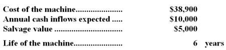 (Ignore income taxes in this problem. )  Boston Company is contemplating the purchase of a new machine on which the following information has been gathered:   The company's discount rate is 16%,and the machine will be depreciated using the straight-line method.Given these data,the machine has a net present value of: A) -$26,100 B) -$23,900 C) $0 D) +$26,100