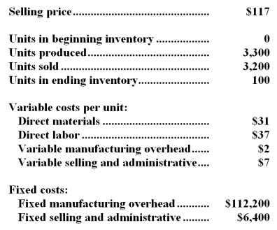 Qiu Company,which has only one product,has provided the following data concerning its most recent month of operations:   Required: a.What is the unit product cost for the month under variable costing? b.Prepare a contribution format income statement for the month using variable costing. c.Without preparing an income statement,determine the absorption costing net operating income for the month.(Hint: Use the reconciliation method. )