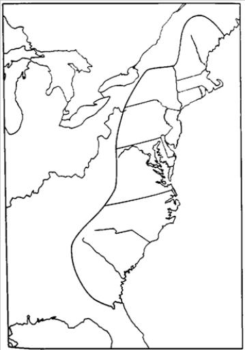 Map Exercise 6-1 On the outline map that follows:    -Refer to Map Exercise 6-1. Draw and label the following rivers: Delaware River East River Hudson River