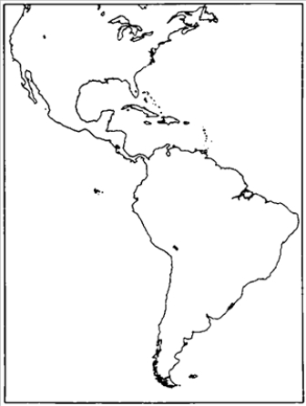 Map Exercise 1-1   -Refer to Map Exercise 1-1. Mark the location of each of the following cities:  Buenos Aires Caracas  Lima  Mexico City  Panama  Santiago