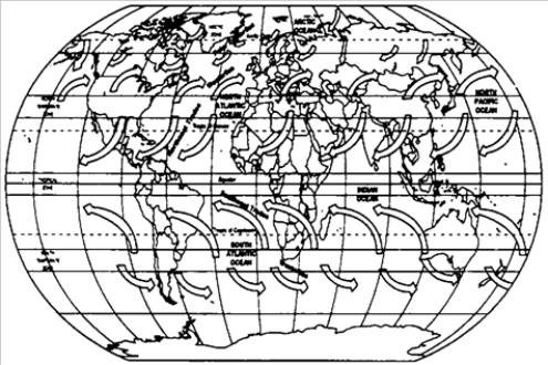 Map Exercise 1-2 On the outline map of the world that follows and using the text as a reference, mark the following:    -Refer to Map Exercise 1-2. The route of Columbus's first voyage to the New World.