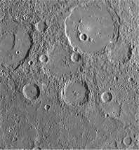 The planet Mercury still shows evidence of impact craters from the early periods of solar system formation.   
