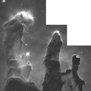 What is the name for the type of cloud shown in the image below,and what type of light is needed to see into them?   