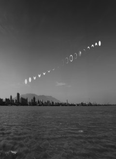 The figure below shows a solar eclipse.What type of solar eclipse is it?   