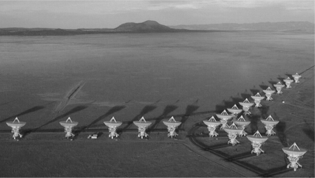 The image below shows the Very Large Array in New Mexico.What is the benefit of using multiple telescopes in such an array?   