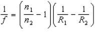 A lens has a focal length of 60 cm in air.If this lens were immersed in water,what focal length would result? The index of refraction of the lens is 1.500 and that of water is 1.333.The focal length of a thin lens with index n<sub>1</sub> submerged in a liquid with index n<sub>2</sub> is given by the modified lens maker's formula:   . A) 240 cm B) 68 cm C) 53 cm D) 15 cm