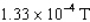 A coaxial cable consists of a thin insulated straight wire carrying a current of 2.00 A surrounded by a cylindrical conductor carrying a current of 3.50 A in the opposite direction.The cylindrical conductor has a radius of 0.420 cm.What is the magnitude of the magnetic field between the inner and outer conductors at a distance of 0.300 cm from the central wire? A)    B)    C)    D)   