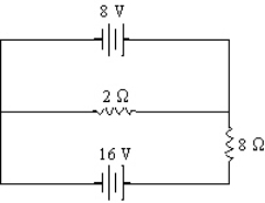 What is the current flowing through the 2-W resistor?   A) 2 A B) 3 A C) 4 A D) 6 A