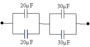 What is the equivalent capacitance of the combination shown?   A) 24 µF B) 100 µF C) 12 µF D) 4.6 µF