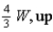 A uniform rod of length L and weight W is placed on a fulcrum a distance of 0.4L from the left end.On the left end is placed a mass of weight 2W and on the right end a vertical force F is applied to keep the system in balance.What are the magnitude and direction of the force F? A)    B)    C)    D)    