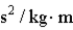 What are the base SI units for the torsion constant   ? A)    B)    C)    D)    