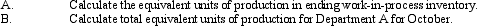 Figure 6-8. Department A had the following data for October:    Refer to Figure 6-8.   
