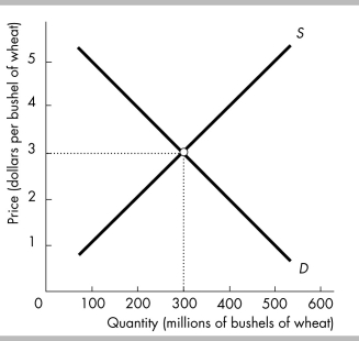   -In the figure, the equilibrium price is initially $3 per bushel of wheat. If suppliers come to expect that the price of a bushel of wheat will rise in the future, but buyers do not, the current equilibrium price will A)  rise. B)  not change. C)  fall. D)  Perhaps rise, fall, or stay the same, depending on whether there are more demanders or suppliers in the market.