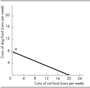   -The figure above shows Ilene's budget line. If Ilene's income rises, her budget line will A)  rotate and become flatter. B)  rotate and become steeper. C)  shift rightward and its slope will not change. D)  shift leftward and its slope will not change.