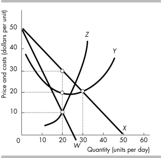   -In the figure above, the curve labeled  X  can be a A)  monopoly's demand curve. B)  monopoly's marginal revenue curve. C)  perfectly competitive firm's demand curve. D)  perfectly competitive firm's marginal revenue curve.