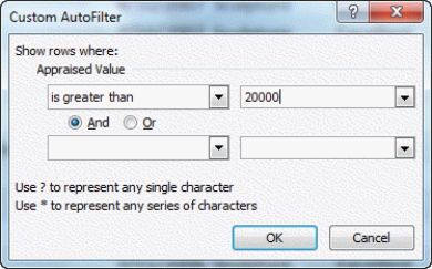   -The entry 20000 is the ________________ for the first condition.